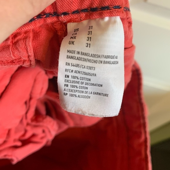 Mens American Eagle off red long board shorts - Picture 9 of 9